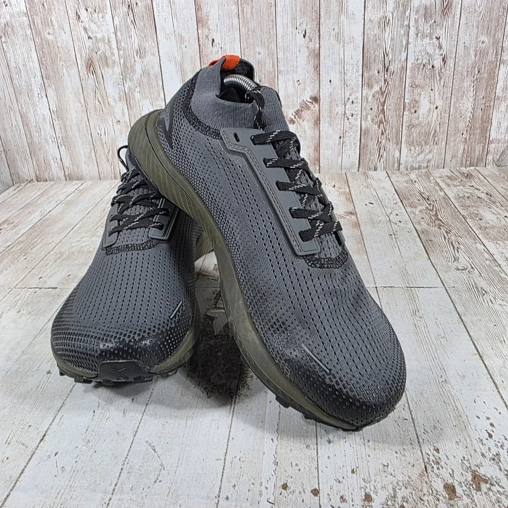 Flux Earth-Link Trail Runner Shoes Mens 10.5 Grey Olive Wide Toe Box Zero Drop
